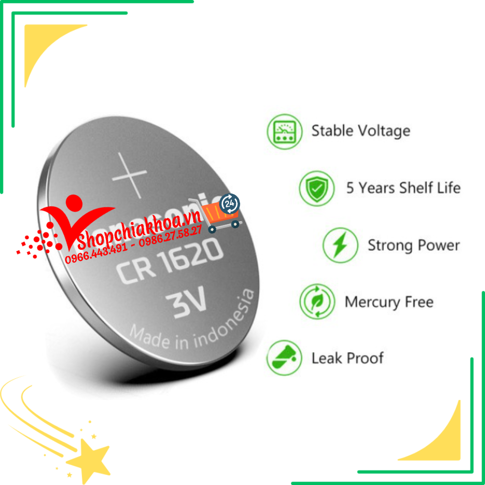Pin 1620 Pin pana Cr1620 vỉ 1 viên hàng chất lượng - Shopchiakhoa.vn